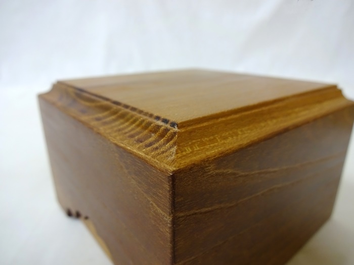 駒箱　桑　さじ面加工