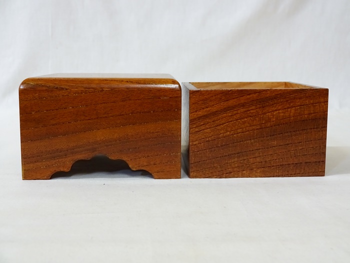 駒箱　欅　拭き漆