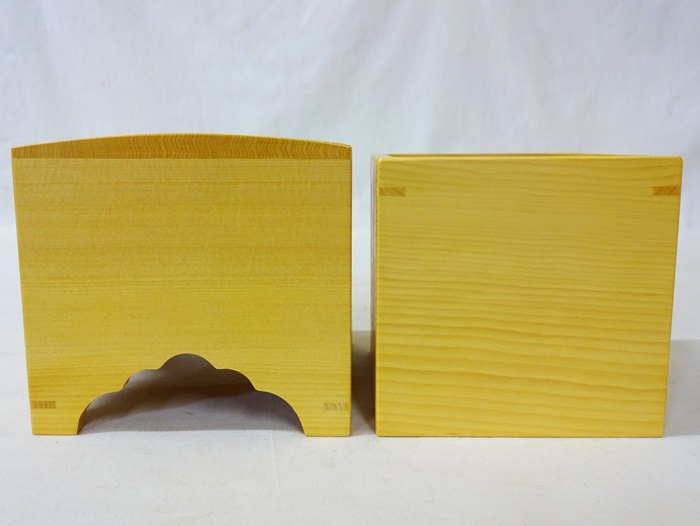 駒箱　榧　上　ムクリ仕上げ