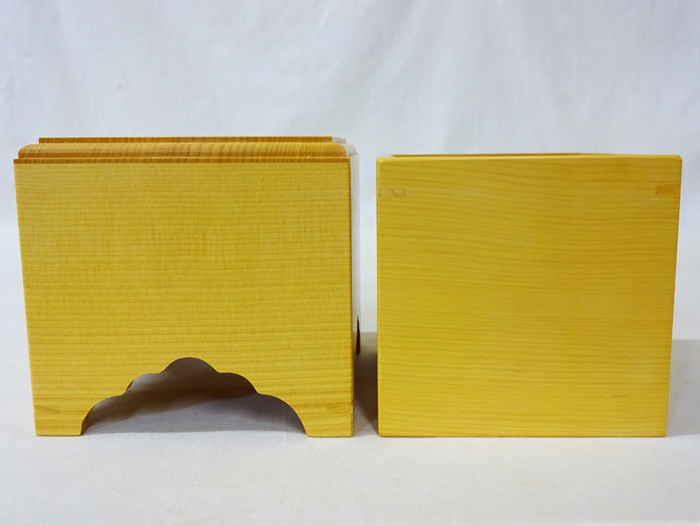 駒箱　榧　銀杏面仕上げ