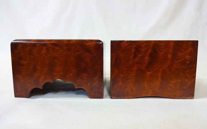 駒箱　桂　杢　拭きうるし