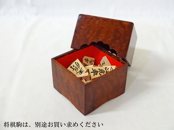 駒箱　桂　杢　拭きうるし