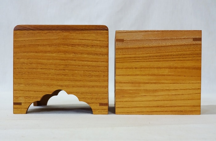 駒箱　欅　上　柾目