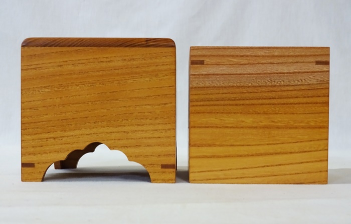 駒箱　欅　上　柾目