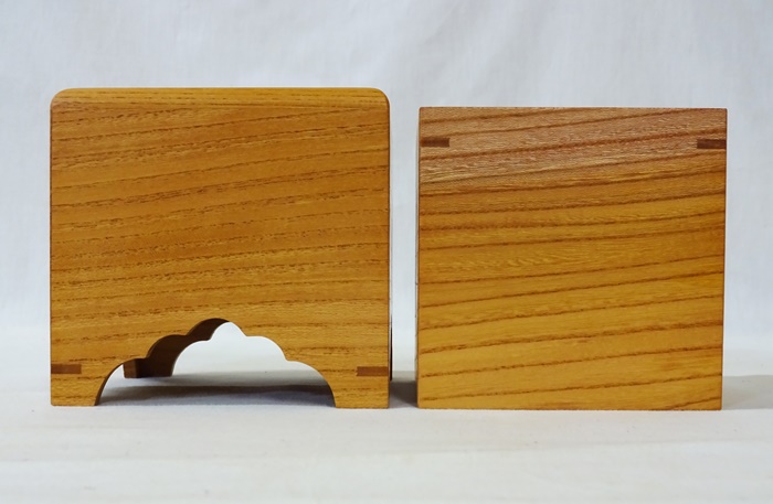 駒箱　欅　上　柾目